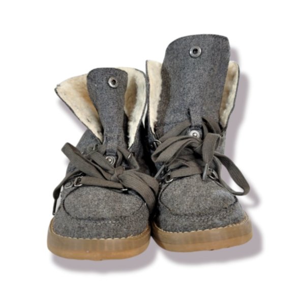 Rocket Dog Women's Grey Lace Up Snow Booties - Size 6M - Picture 2 of 6